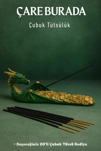 Ejderha Çubuk Tütsülük (Seçeceğiniz 20'li Çubuk Tütsü Hediye) ürün görseli