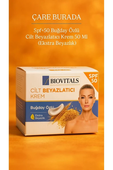 Biovitals - SPF+50 Buğday Özlü Cilt Beyazlatıcı Krem 50 Ml (Ekstra Beyazlık) ürün görseli 1