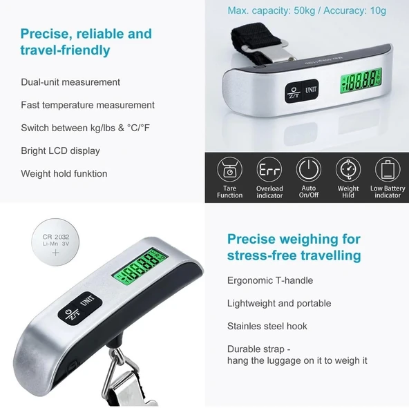 Elektronik El Bagaj - Valiz Tartısı , Bavul Kantarı - Resim 3