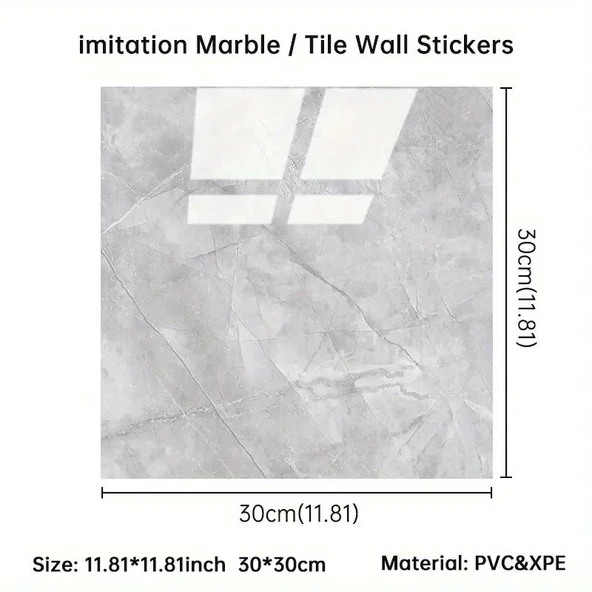 Gri Mermer Desen Duvar Sticker (30*30) - Resim 3