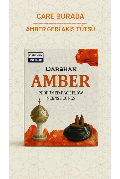 Darshan Incense - Amber Geri Akış Tütsü (10 Adet Geri Akış Tütsü) ürün görseli