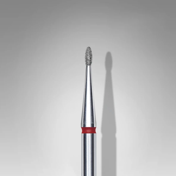 Staleks Elmas Manikür Freze Ucu İnce Damla Model Kırmızı 3mm FA50R012-3 ürün görseli