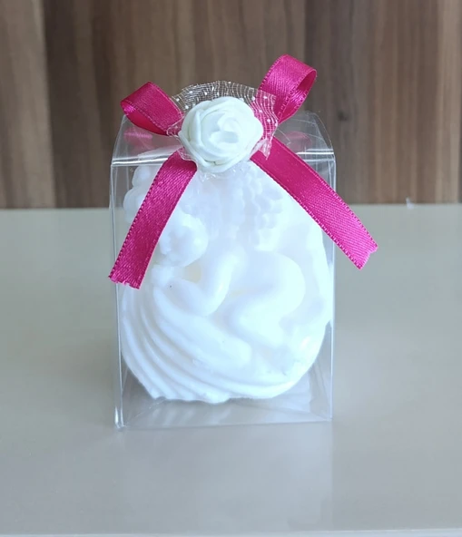 Uyuyan melek  görünümlü  Kokulu Doğal beyaz renk Dekoratif  mum - Resim 3