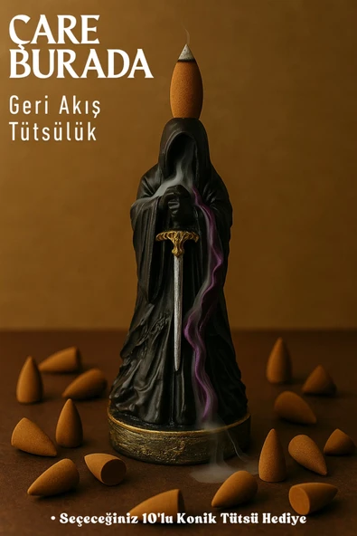 Azrail Geri Akış Tütsülük (Seçeceğiniz 10'lu Konik Tütsü Hediye) ürün görseli