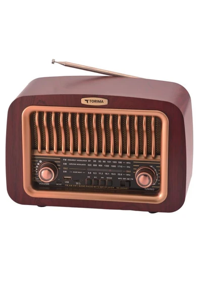 Torima D-59 Kahverengi Nostalji Radyo Kablosuz Bluetooth Hoparlör - 4