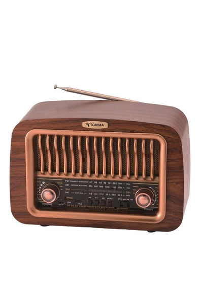 Torima D-59 Ahşap Nostalji Radyo Kablosuz Bluetooth Hoparlör - Resim 4