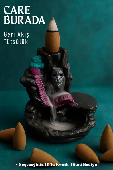 Mini Şelale Geri Akış Tütsülük Seçeceğiniz (10'lu Konik Tütsü Hediye) ürün görseli