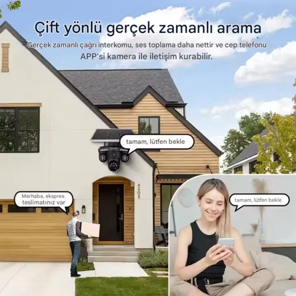 S316 WİFİ Güvenlik Kamerası 4 Kameralı 20MP ULTRA HD PTZ Hareketli Sesli Gece Görüşlü Akıllı Kamera - 6