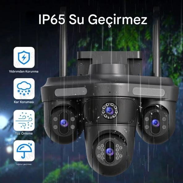 S316 WİFİ Güvenlik Kamerası 4 Kameralı 20MP ULTRA HD PTZ Hareketli Sesli Gece Görüşlü Akıllı Kamera - 7