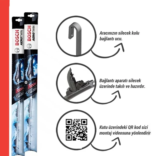 Renault Kango Ön Silecek Takımı 2008-2021 Uyumlu | Aerotwin Retrofit Serisi | 2'li Set | ürün görseli 1