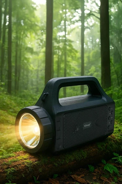 Torima KTS-2031 Dış Mekan 3 inç Güneş Enerjili El Feneri RGB Kablosuz Bluetooth Hoparlör - Resim 2