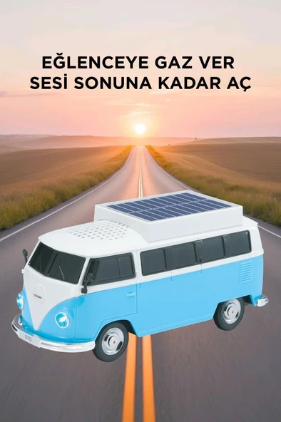 Torima D70 Mavi Vosvos Tasarımlı Solar Şarjlı Bluetooth Hoparlör 5W Güçlü Ses - Resim 3