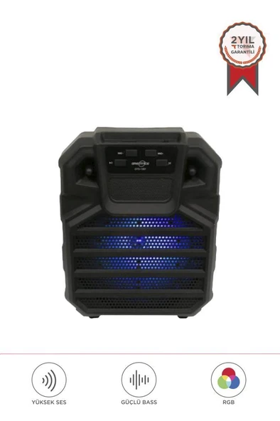 Torima GTS-1397 Siyah 6,5 inc RGB Ledli Taşınabilir Bluetooth Hoparlör Parti Speaker ürün görseli