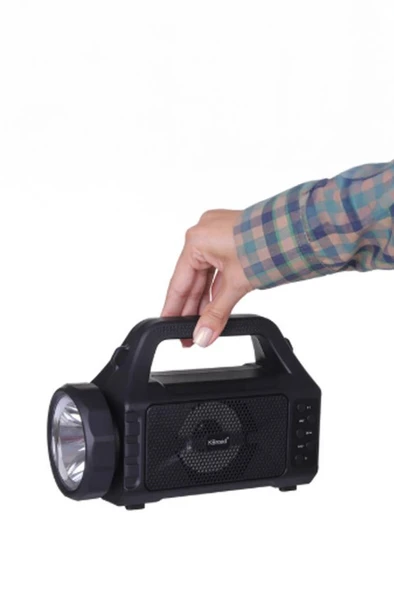 Torima KTS-2031 Dış Mekan 3 inç Güneş Enerjili El Feneri RGB Kablosuz Bluetooth Hoparlör - Resim 4