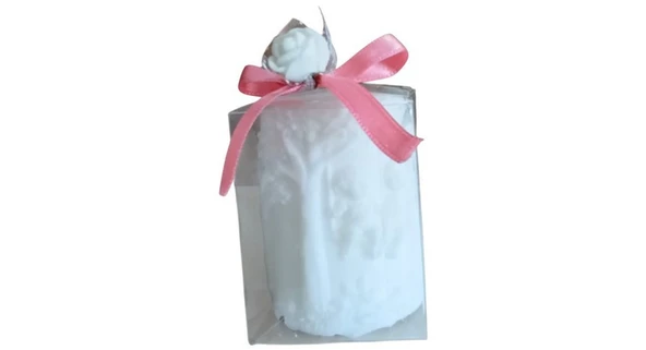 Salıncakdaki  çocuklar görünümlü Kokulu Doğal beyaz renk Dekoratif  mum - Resim 3