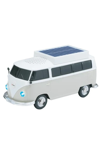 Torima D70 Bej Vosvos Tasarımlı Solar Şarjlı Bluetooth Hoparlör 5W Güçlü Ses - Resim 4