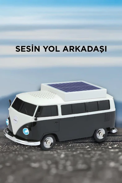 Torima D70 Siyah Vosvos Tasarımlı Solar Şarjlı Bluetooth Hoparlör 5W Güçlü Ses - Resim 2