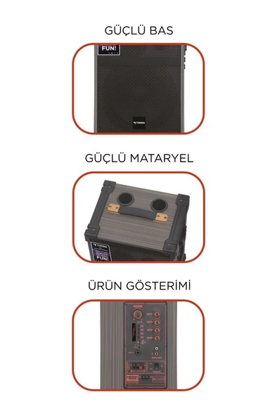 Torima D71 Profesyonel Çift  Mikrofonlu BT Kablosuz Hoparlör Bass Ses Kutusu Speaker - Resim 3