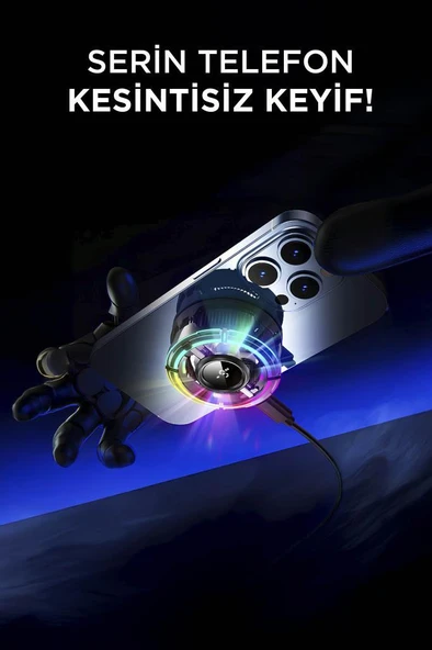 Torima ACC-40 Kablolu Cep Telefonu Soğutma Fanı Gamer Oyuncu Radyatör Soğutucu Siyah - 3