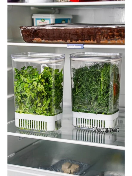 Yeşillik Saklama Kabı 4 Ad 2900ML Maydonoz,dereotu,tere Roka Yeşillik Sebze Kabı - Resim 2