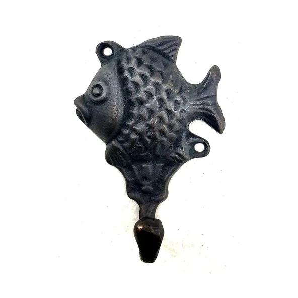 Antika Tarz Dekoratif Pirinç Balık Figürlü Askı - 84x51mm, Oksit ürün görseli