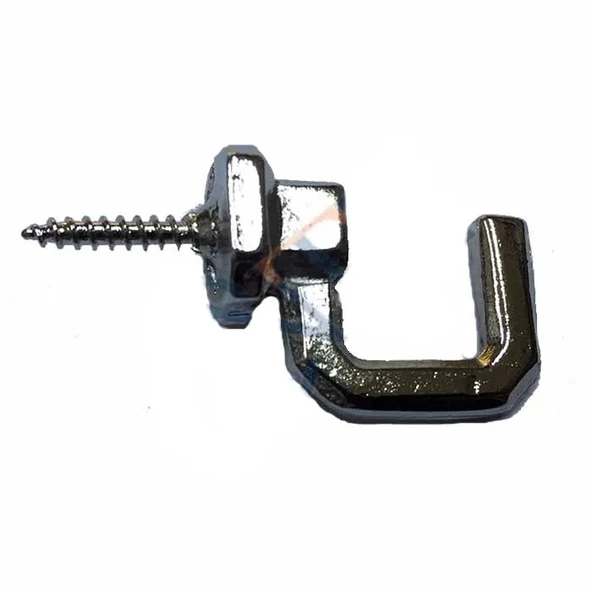 Vidalı Kanca, Askı Büyük - 15x23mm, Nikel - 1 Adet ürün görseli