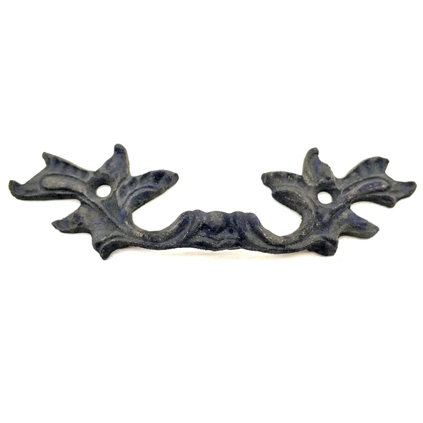 Antika Tarz Dekoratif Pirinç Çiçek Kapı Kulbu - 30x110 Mm, Oksit - 2