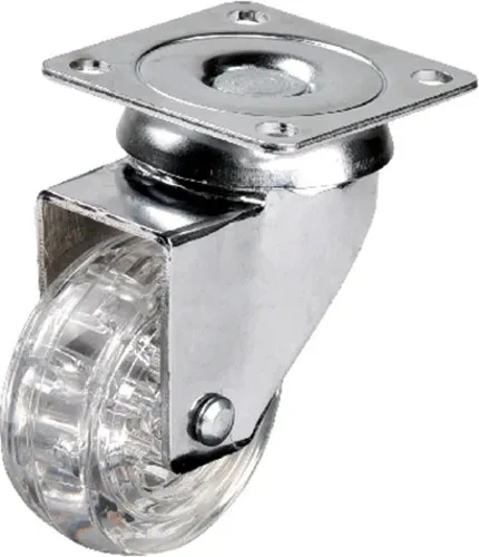 301 - 50x20 Mm Şeffaf Makaralı Tablalı Teker - 1