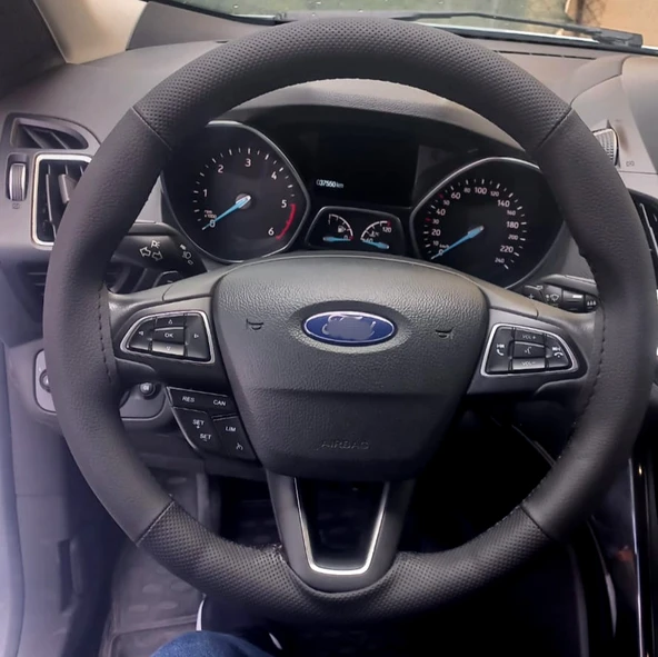 DİKİŞLİ DİREKSİYON KILIFI SİYAH DERİ NOKTALI DERİ SİYAH DİKİŞLİ F.ORT FOCUS FOTODAKİ İÇİN ürün görseli