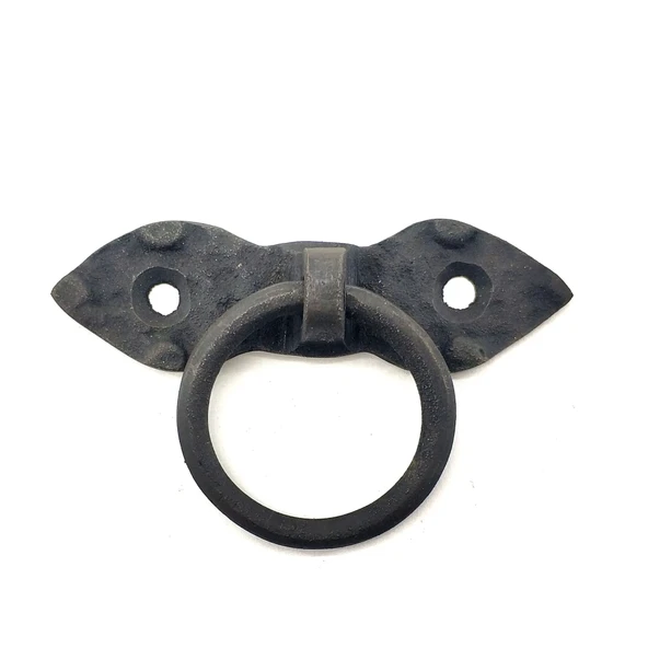 Antika Tarz Dekoratif Pirinç Yaprak Mobilya Kulbu, Kapı Kilit Halkası - 80 Mm, Oksit ürün görseli