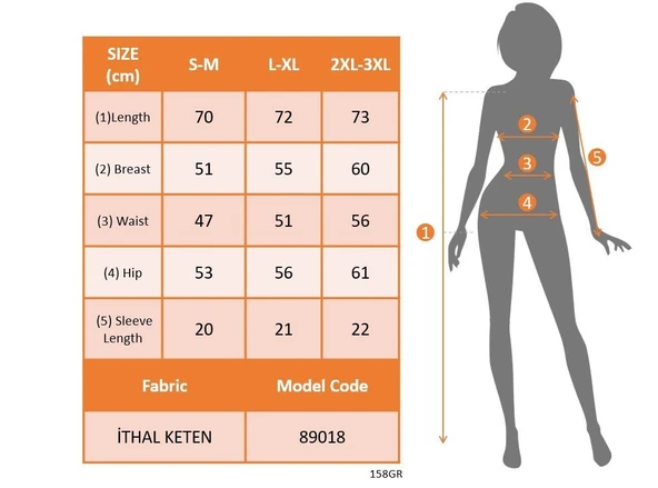 Kadın Kısa Kollu çentikli V Düğme Detaylı V Yaka önden Pileli Ithal Keten Bluz - Resim 4