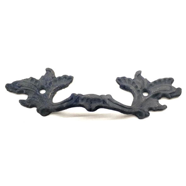 Antika Tarz Dekoratif Pirinç Çiçek Kapı Kulbu - 30x110 Mm, Oksit - 1