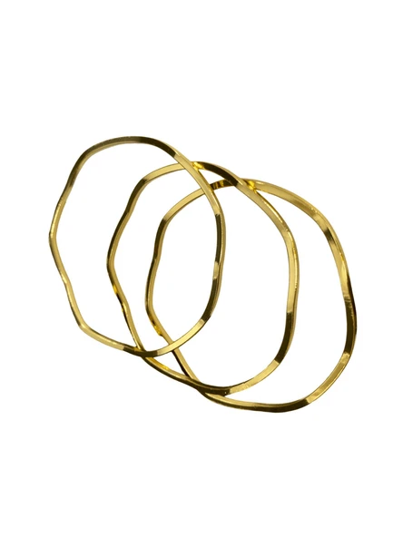 Altın Kaplama 3'lü Çelik Kadın Bileklik Seti  - Minimalist ve Zarif ürün görseli 1