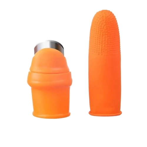 5 Parça Parmak Koruyucu 1 Parça Baş Parmak Bıçaklı Eldiven Sebze Meyve Soyucu Kesme Silikon Set - Resim 2