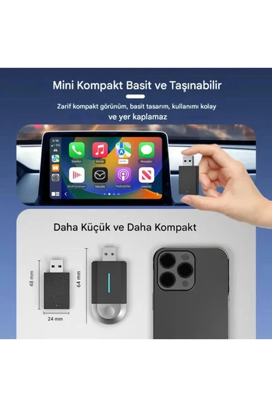Kablosuz Android Auto/Car Play USB Dongle Cihazı - 2