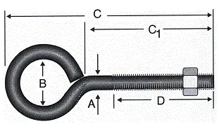 Kapalı Metrik Kanca M4 - 100 Adet - Resim 2