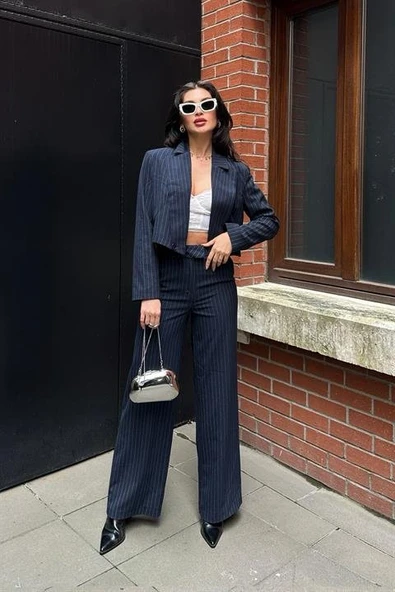 Renata Çizgili Pantolon Takım 9568-24 - Resim 9