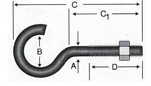 Açık Metrik Kanca M5 / 21x80 - 100 Adet - Resim 2