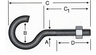 Açık Metrik Kanca M5 / 21x100 - 100 Adet - Resim 2