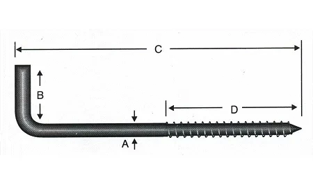 Vidalı Korniş Çivi No:8 - 4x80 - 10 Adet - Resim 2