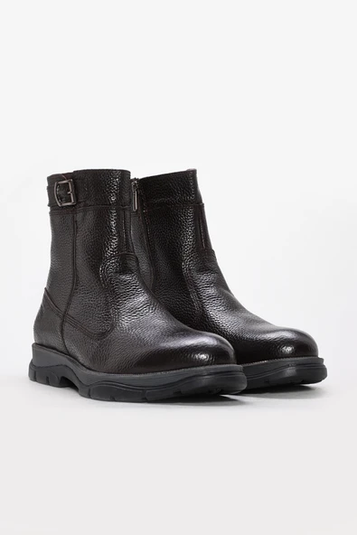 Hakiki Deri Kürklü  Erkek Klasik Bot 249KMAH5075 - Resim 11