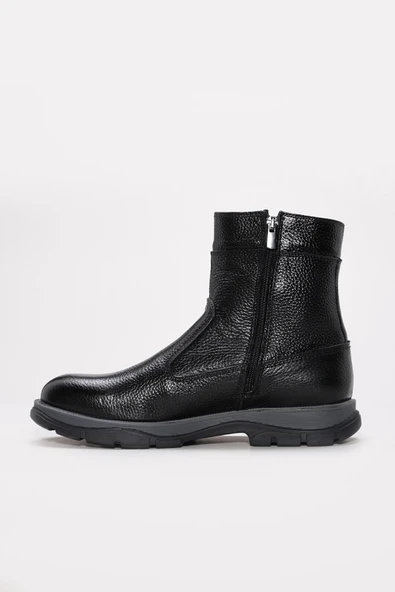 Hakiki Deri Kürklü  Erkek Klasik Bot 249KMAH5075 - Resim 3