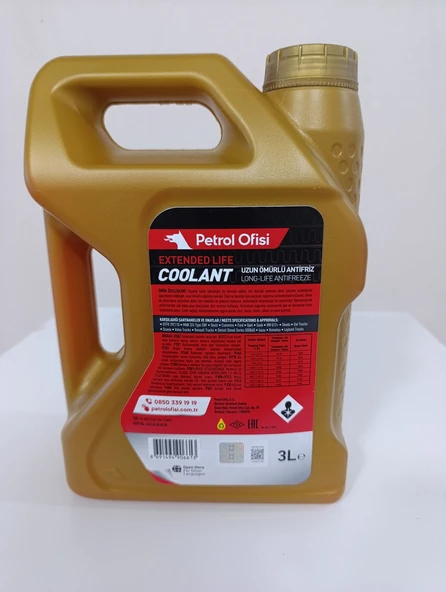 Petrol Ofisi Kırmızı Organik Antifriz 3 lt x 4 adet 2025 ürt. - 2