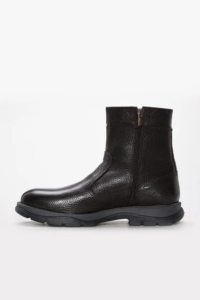 Hakiki Deri Kürklü  Erkek Klasik Bot 249KMAH5075 - Resim 9