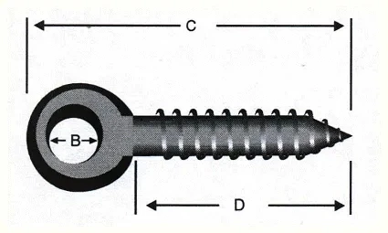 Delikli, Gözlü Vida 6 - 50 Adet - Resim 2