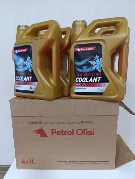 Petrol Ofisi Kırmızı Organik Antifriz 3 lt x 4 adet 2025 ürt. - 1