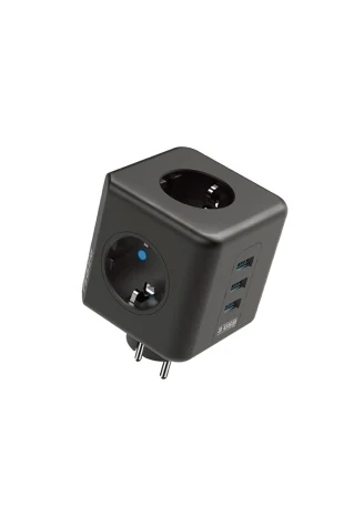 Termal Akım Korumalı Isıya Dayanıklı 3’lü Duvar Tipi Priz 3x Usb 1x Type-c - 1