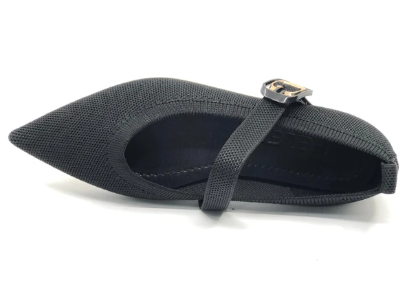 Feles Kemer Detaylı Sivri Burun Kadın Babet Ayakkabı - Resim 4