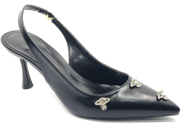 Feles Arkası Açık Taş Detaylı Stiletto Kadın Ayakkabı ürün görseli