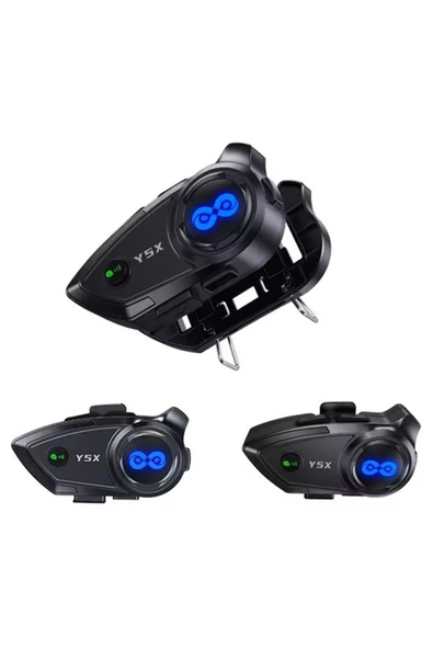 Y5x Rgb Işıklı Intercom 5 Kişi Bağlantılı 1000mah Motosiklet Bluetooth Kulaklık Seti - 1